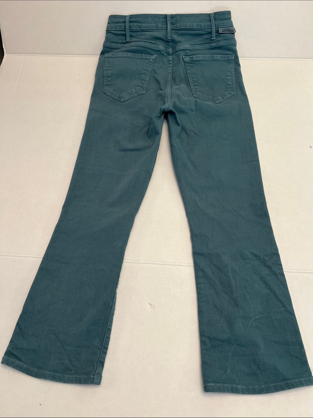MOTHER DENIM THE HUSTLER ANKLE FRAY IN PLAY DATE GREEN WASH SIZE 28 - Picture 2 of 16